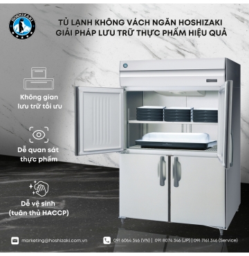 TỦ MÁT 4 CÁNH KHÔNG VÁCH NGĂN HOSHIZAKI HR-148MA-S-ML